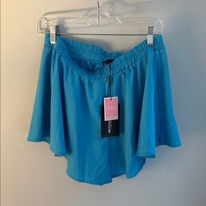 PrettyLittleThing Blue High Waist Flow Shorts